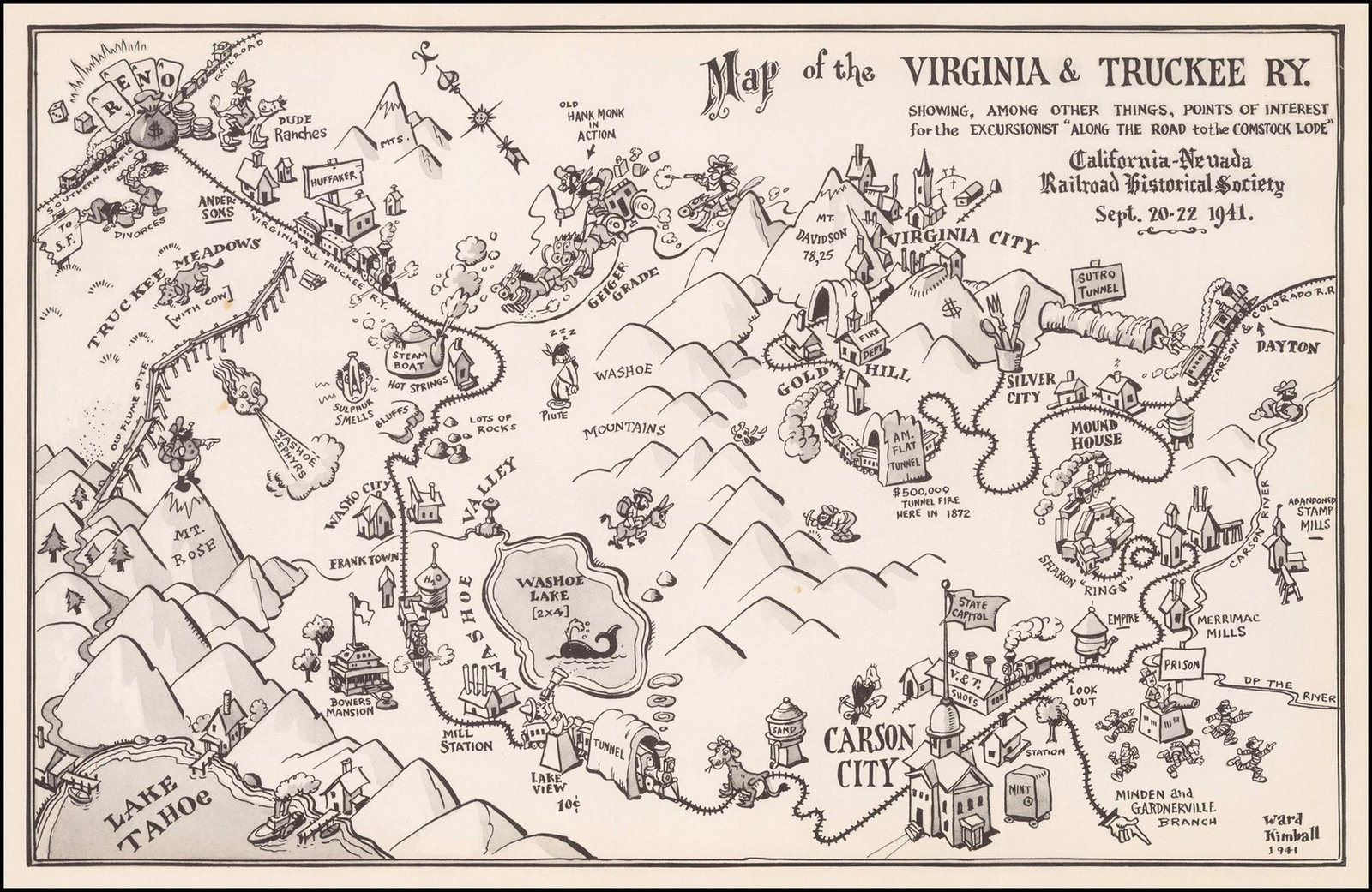Map of Virginia & Truckee